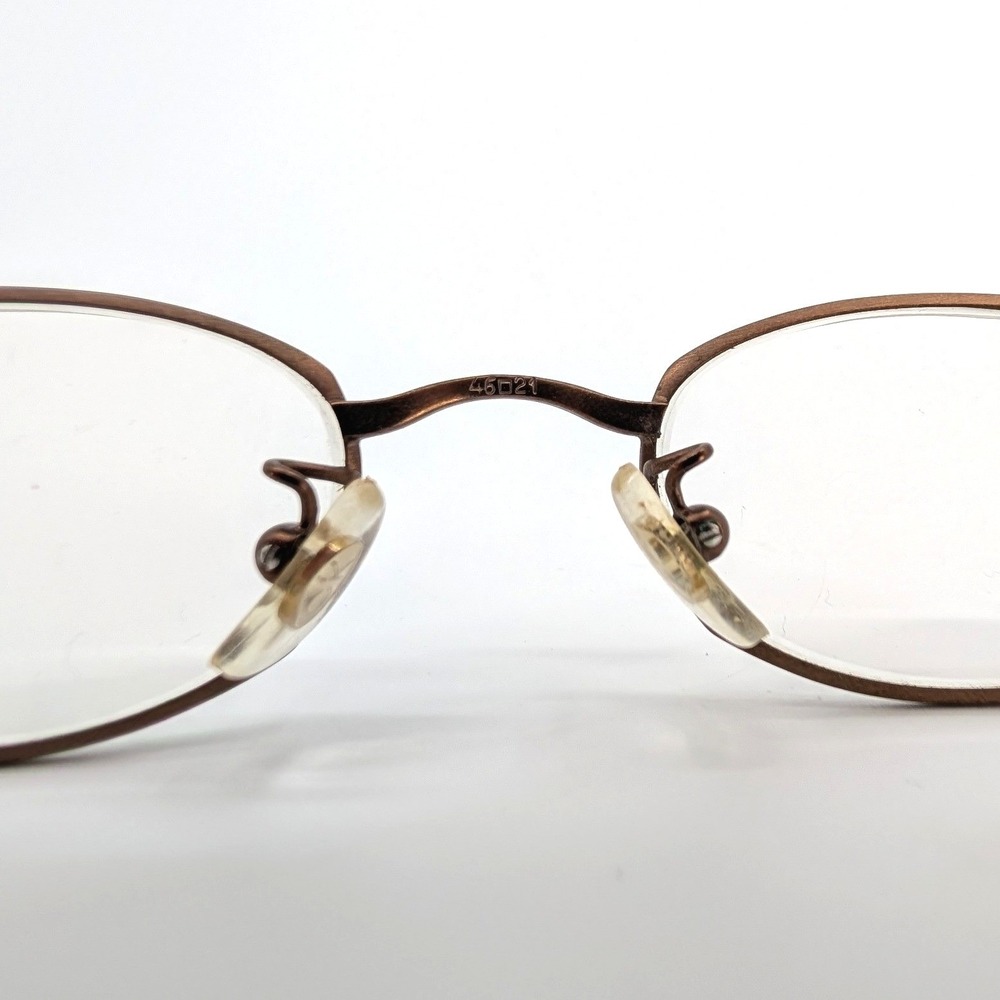 Calvin Klein‎ 346 Oval Metal Eyeglasses Bronze Y2K 90s Italian Made 46-21-135 - Picture 5 of 7